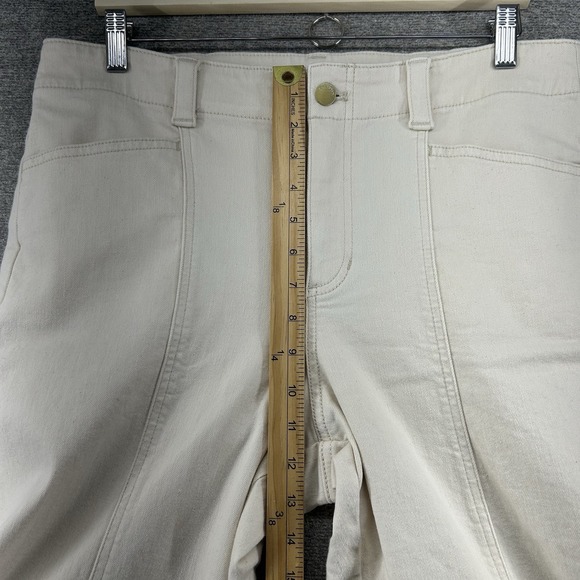 Talbots Classic Jeans Trouser Women Size 14 P Wide Leg Ivory Casual - Picture 7 of 10